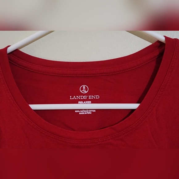 Lands' End Crew Neck Long Sleeve T-Shirt Top Women's Size Medium (10-12) - Picture 3 of 4